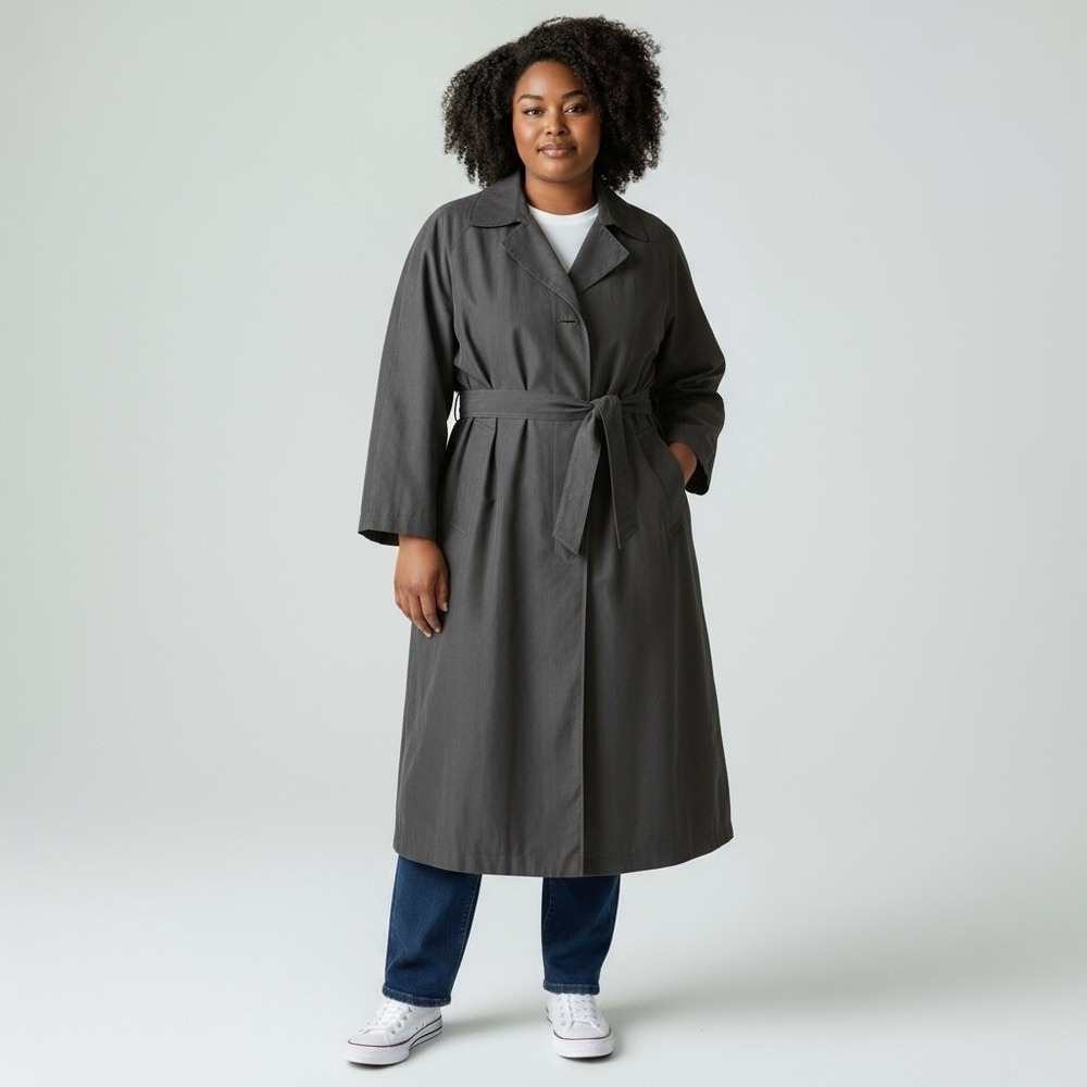 London Fog Limited Edition Trench Coat 20W Reg Charcoal Belted